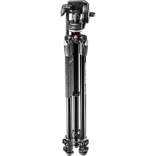 Manfrotto 290 Xtra Aluminum Tripod with 128RC Micro Fluid Video Head - Professional Camera Tripod for DSLR, Mirrorless & Video Cameras - Perfect for Travel, Vlogging & Outdoor Photography