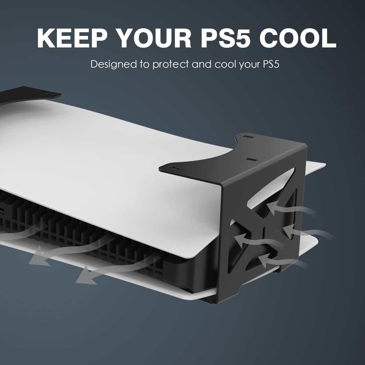 Monzlteck Under Desk PS5 Mount Holder - Compatible with PS5, PS5 Slim, PS5 Pro (Disc & Digital Edition) | Space Saving Stealth Console Mount DP-05 | Perfect for Gaming Setups & Home Office Organization