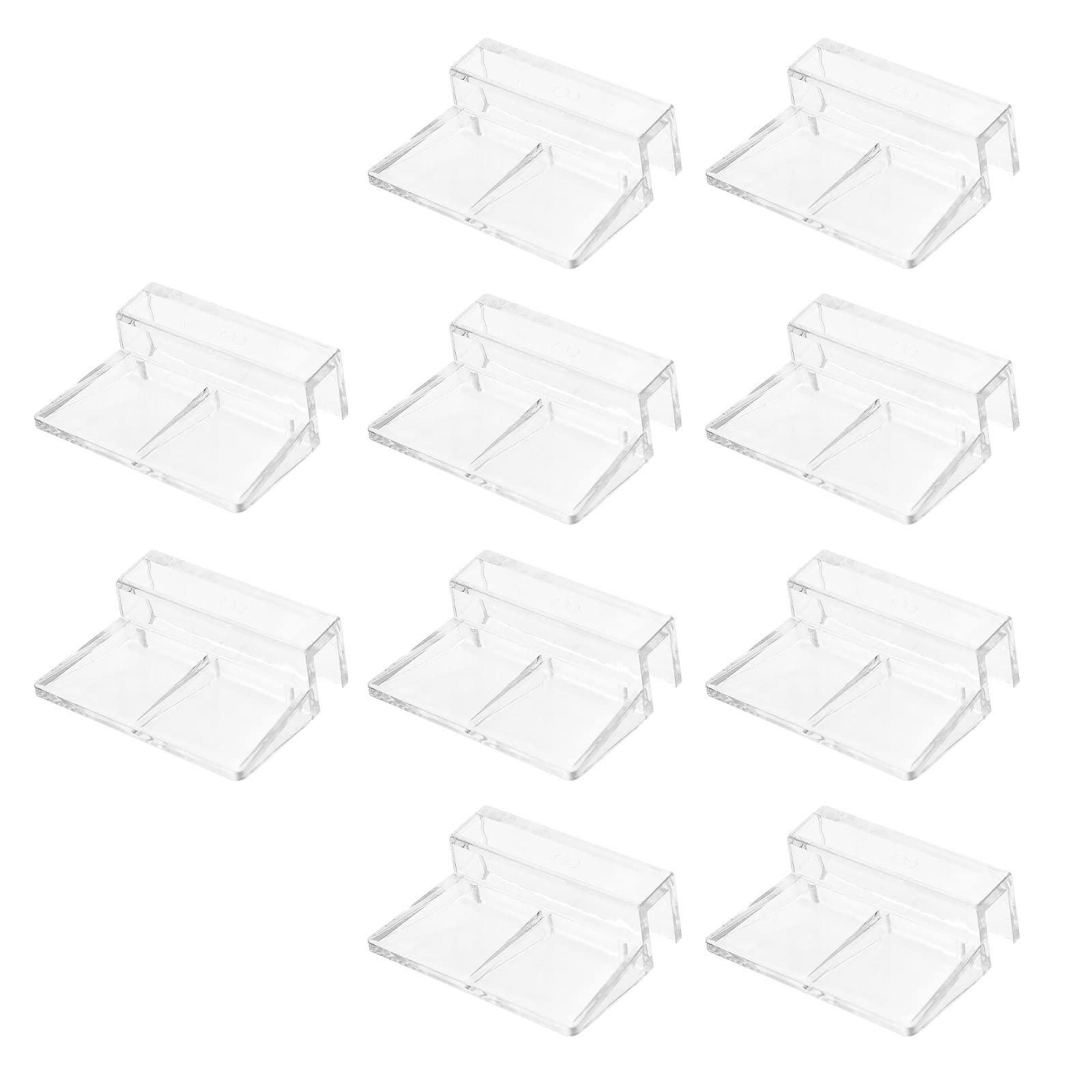 **POPETPOP Clear Shelf Brackets - 10pcs Heavy Duty Aquarium Cover Holders for Fish Tank Glass Top Support, Durable Frame Stand for Aquariums & Fish Bowls - Perfect for Home, Office, and Pet Store Display**