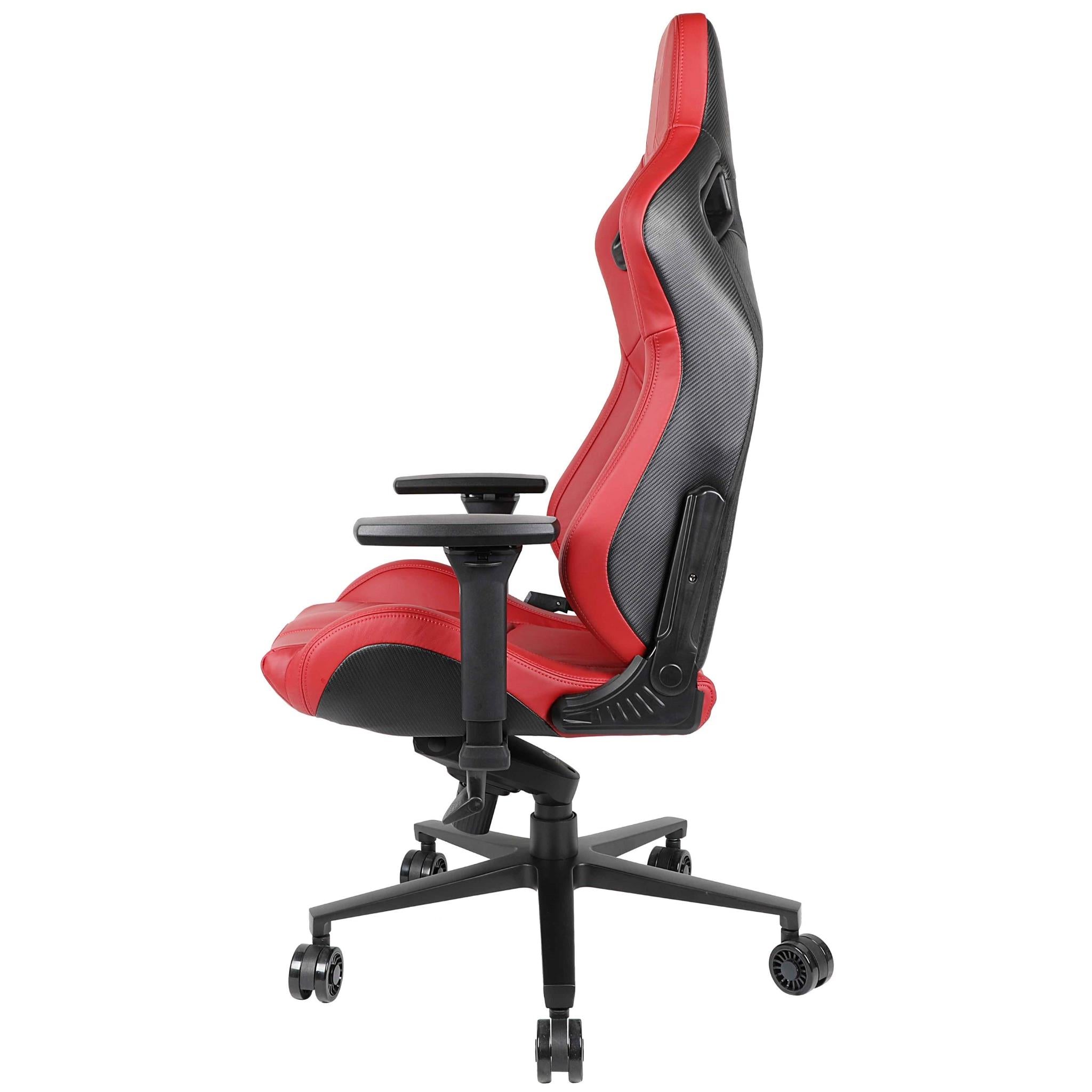 Anda Seat Dracula Napa Leather Gaming Chair - Ergonomic Office & Racing Style Computer Chair with Lumbar Support for PC & Console Gamers (Red) - Perfect for Gaming, Streaming & Home Office Workspace