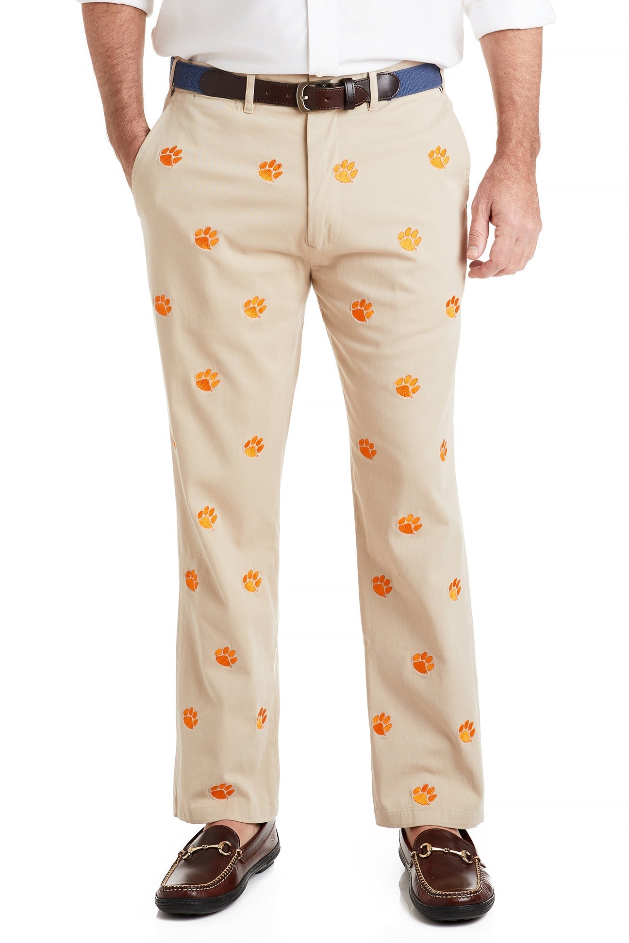 Clemson Collegiate Stretch Twill Pants for Men - Comfortable Khaki Casual Trousers for School, Work & Everyday Wear