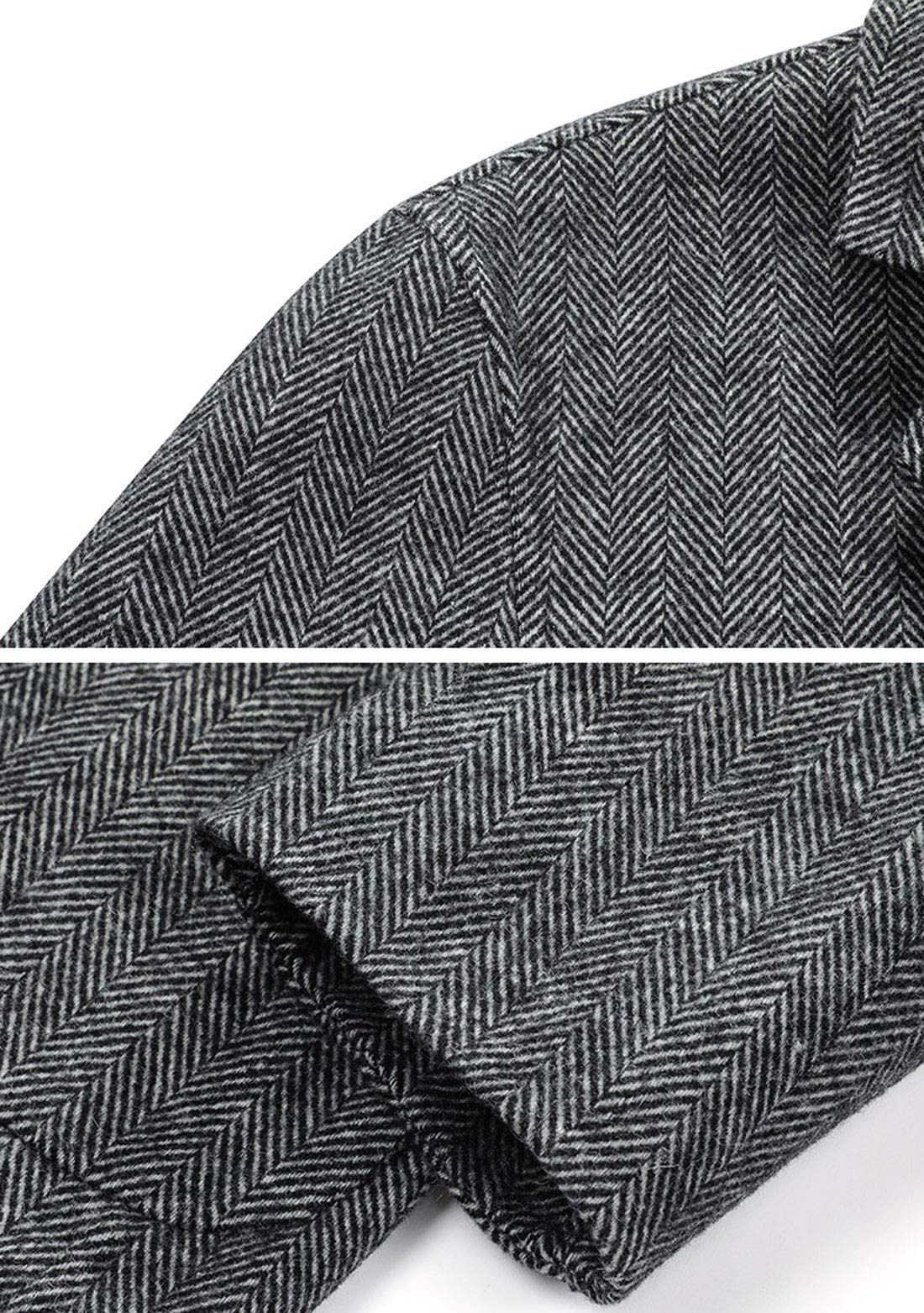 ebossy Men's 2 Button Herringbone Wool Blend Blazer Jacket | Slim Fit Sport Coat for Business, Office & Formal Occasions | Perfect for Weddings, Interviews & Professional Events