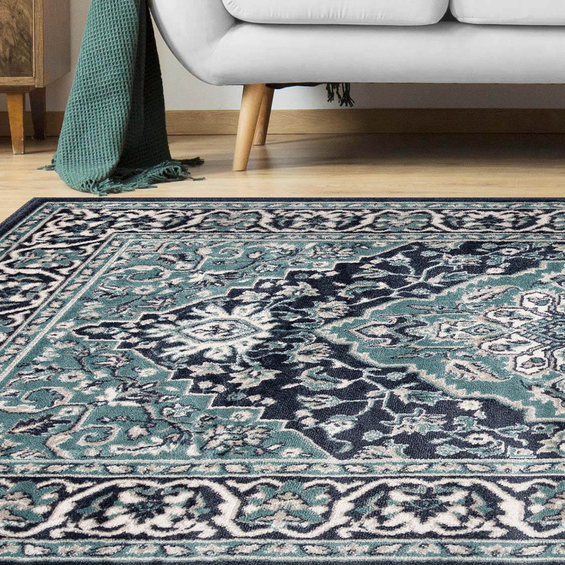 Glendale Traditional Floral Medallion Indoor Area Rug - Non-Slip Living Room Carpet, Bedroom Runner, Hallway Decor | Soft & Durable Home Floor Mat for Cozy Interior Design