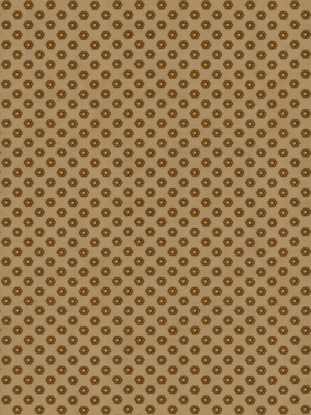 Chris Benz 'Ditsy Flower' Peel and Stick Wallpaper - Gold on Brown Floral Pattern - Perfect for Bedroom, Nursery & Home Office Decor