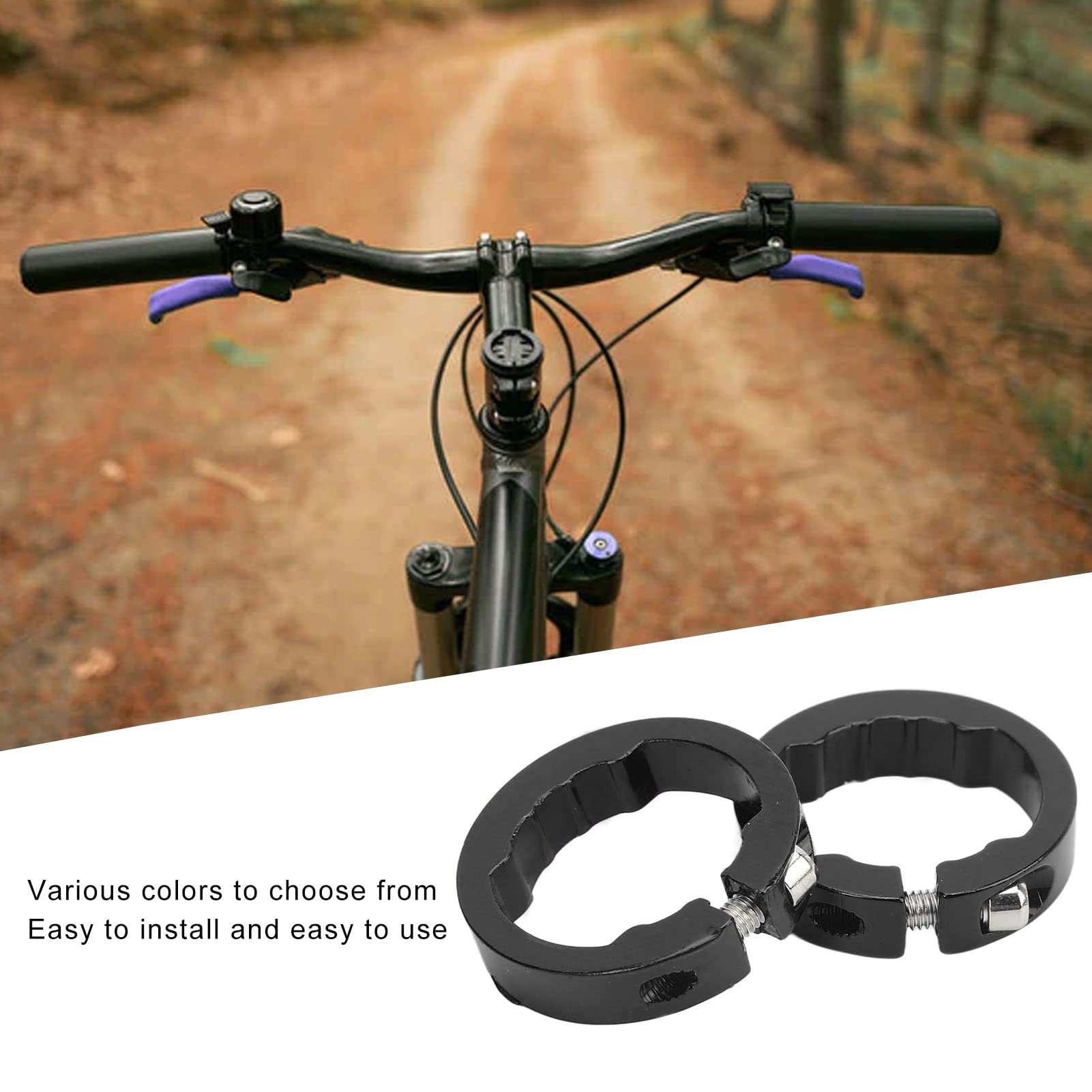 2Pcs Aluminum Alloy Bike Handlebar Grips Lock-On Clamps for 22.2mm Handlebars - Secure Non-Slip Grip Rings for Mountain Bikes, Road Bikes & BMX - Perfect for Cycling, Commuting & Off-Road Adventures