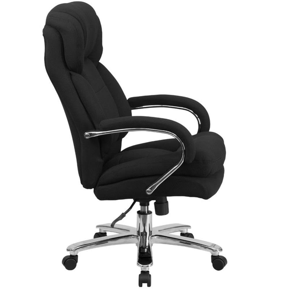 UrbanPro Big and Tall Fabric Swivel Office Chair - Ergonomic Executive Chair with Adjustable Height & Lumbar Support, Black - Perfect for Home Office, Gaming & Conference Rooms