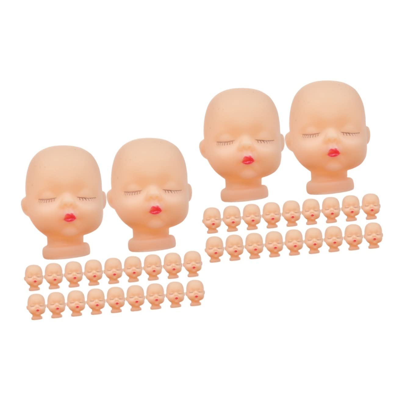 COHEALI 40Pcs Vinyl Doll Heads for DIY Crafts & Kids Dress-up