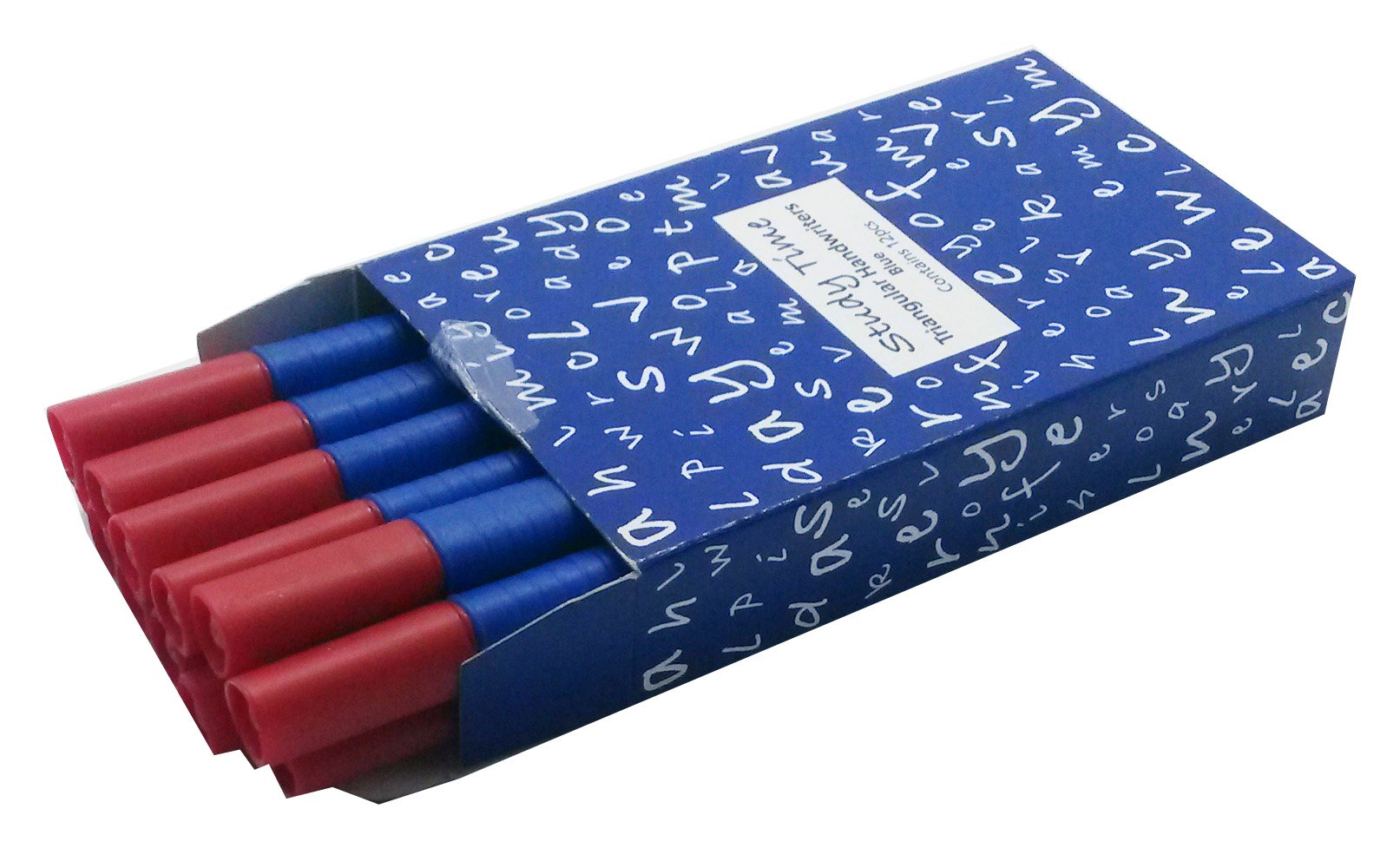 Premium Triangular Handwriting Pens for Kids & Students - Blue (Pack of 12) - Perfect for School, Homework & Calligraphy Practice
