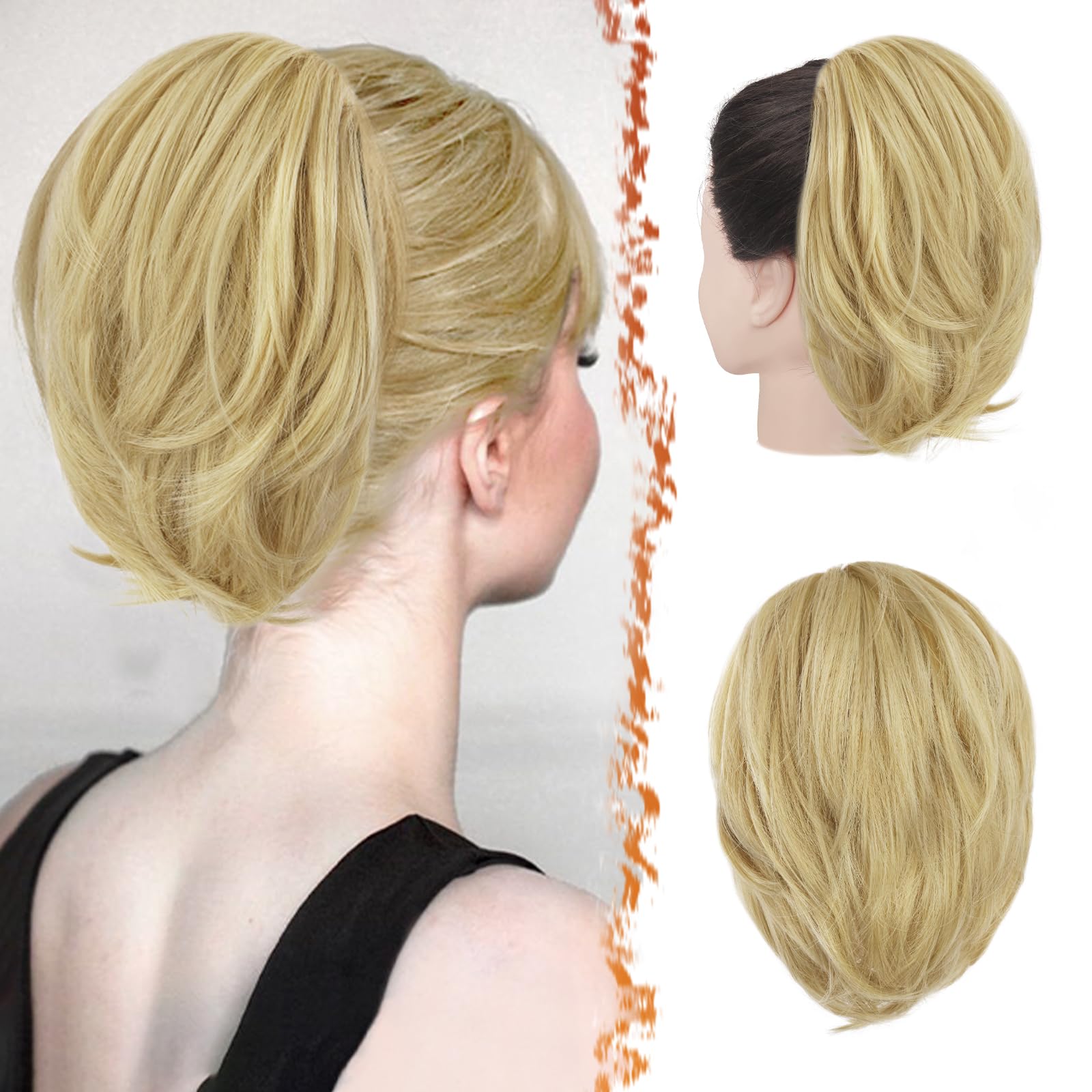 8 Inch Claw Clip Hair Bun Extension for Straight Hair - Perfect for Updos, Ponytails & Everyday Hairstyles
