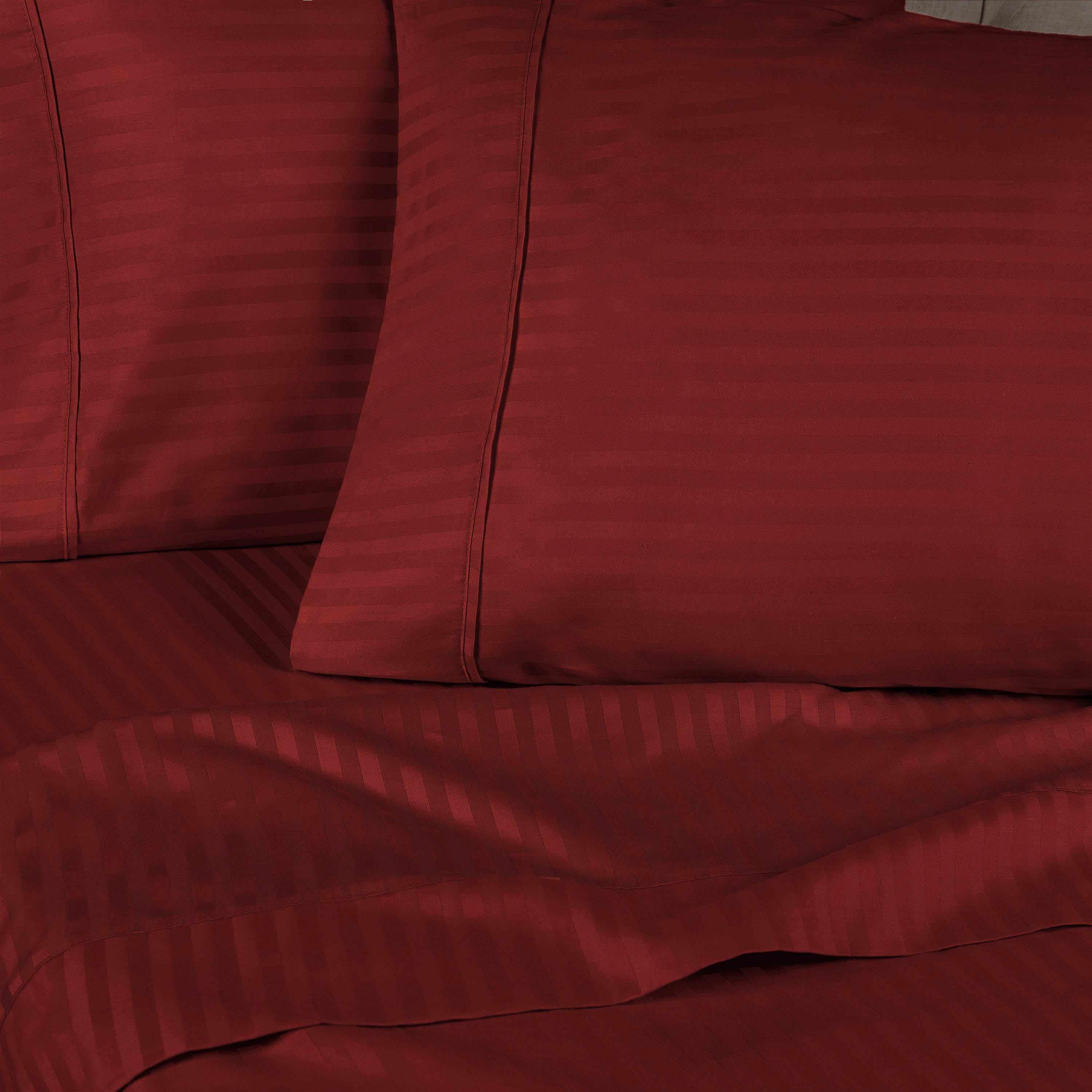 Premium 100% Egyptian Cotton 300 Thread Count Sheet Set - Deep Pocket Fitted, Flat Sheet & Pillowcases - Soft Breathable Bedding for Luxury Hotels & Home Use