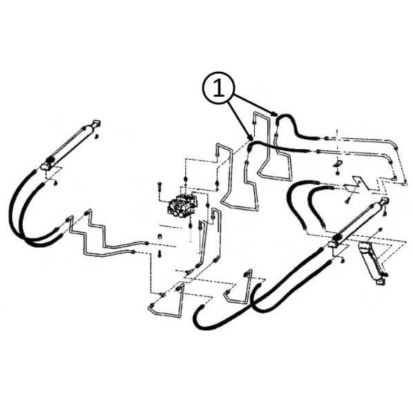 Bobcat 443 & 443B Hydraulic Hose for Arm Pivot to Loader Bucket Tilt Cylinder - Replacement Part for Skid Steer Loaders - Heavy Duty Construction Equipment Accessory