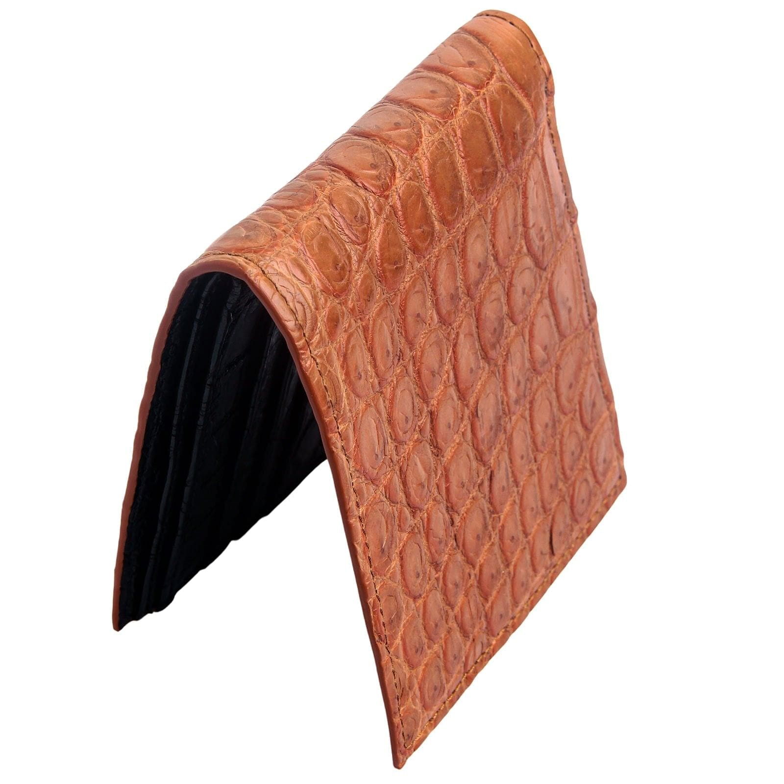 Premium Light Brown Genuine Crocodile Leather Men's Bifold Wallet - Slim RFID Blocking Credit Card Holder for Everyday Carry & Luxury Gift