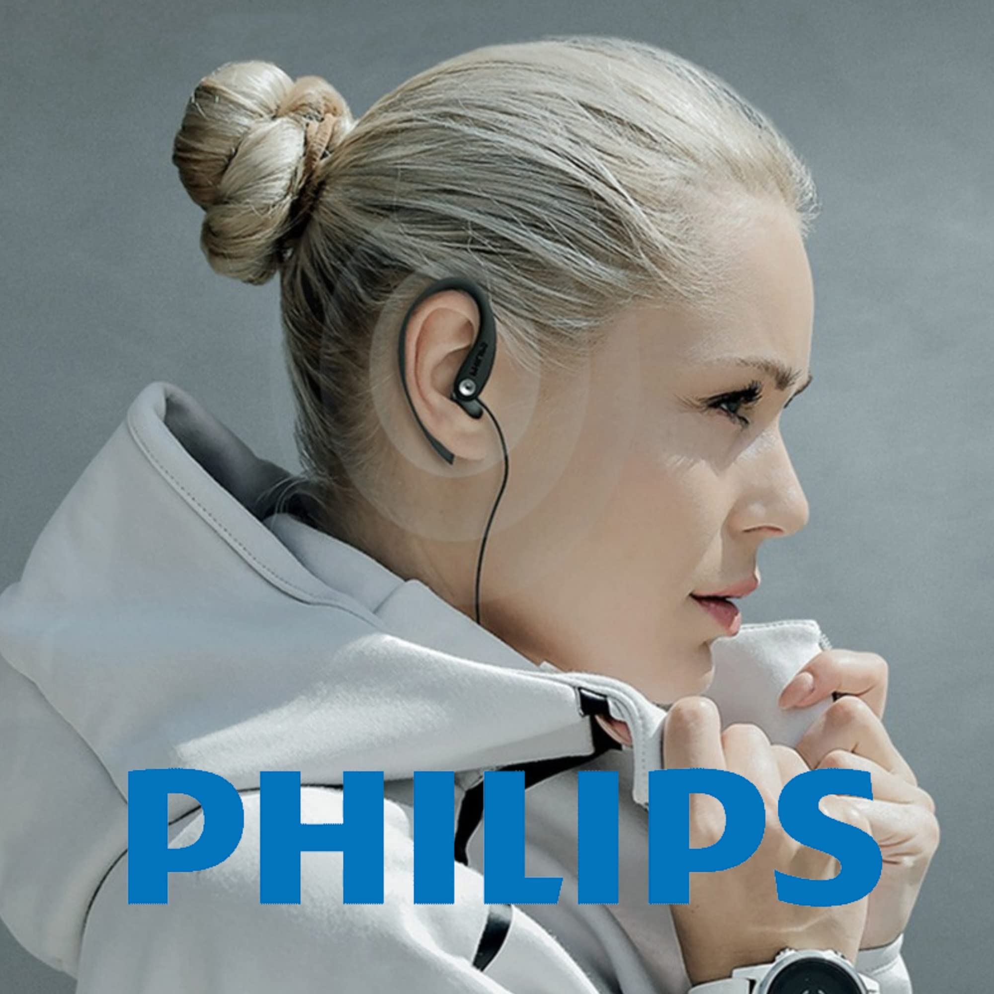 Philips SHS3200WT/37 Wireless Sports Headphones with Flexible Ear Hook - White - Perfect for Running, Gym & Workout