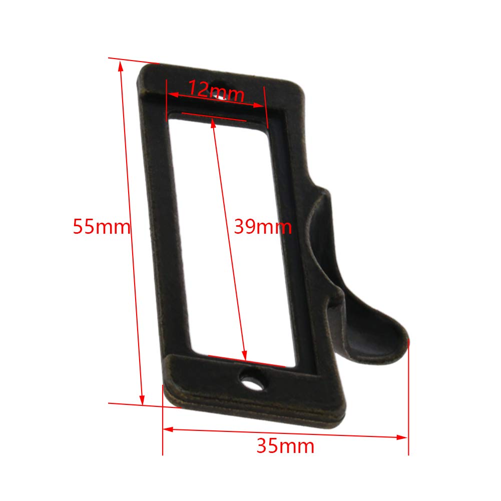 Vintage Zinc Alloy Label Pull Handles 10PCS for Cabinet Wardrobe - Green Bronze