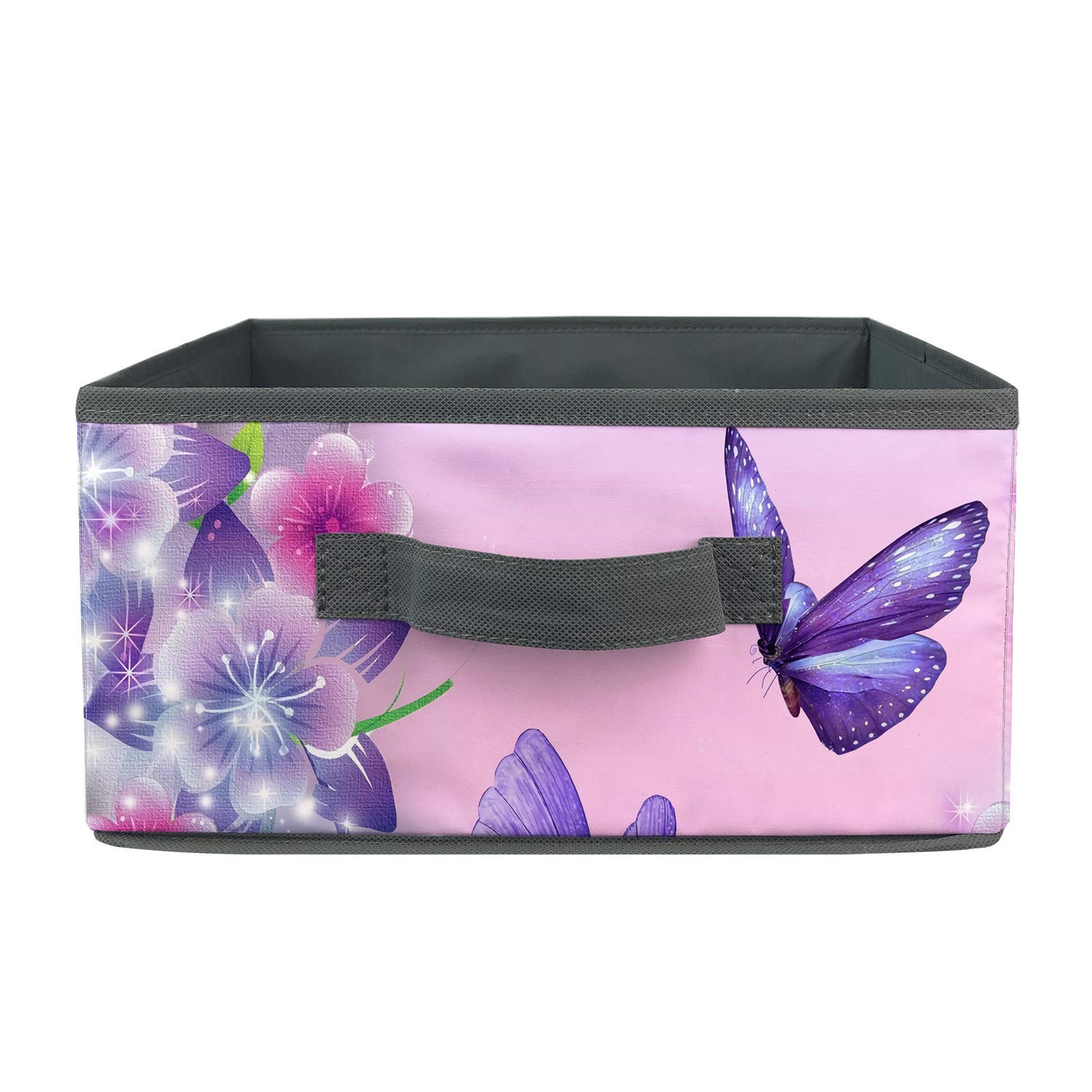Pink Butterfly Foldable Storage Box for Baby Clothes & Underwear - Closet Organizer