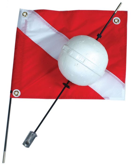 2-Pack Dive Float Ball with 4ft Flag - High Visibility Safety Marker for Scuba Diving, Snorkeling & Water Sports