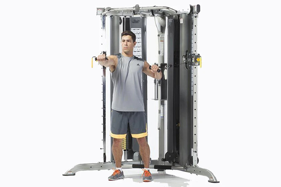 TuffStuff Evolution Corner Multi-Functional Trainer Home Gym System (CXT 200) with Smith Press Attachment (CXT 225) - Perfect for Full-Body Workouts at Home or Commercial Gyms