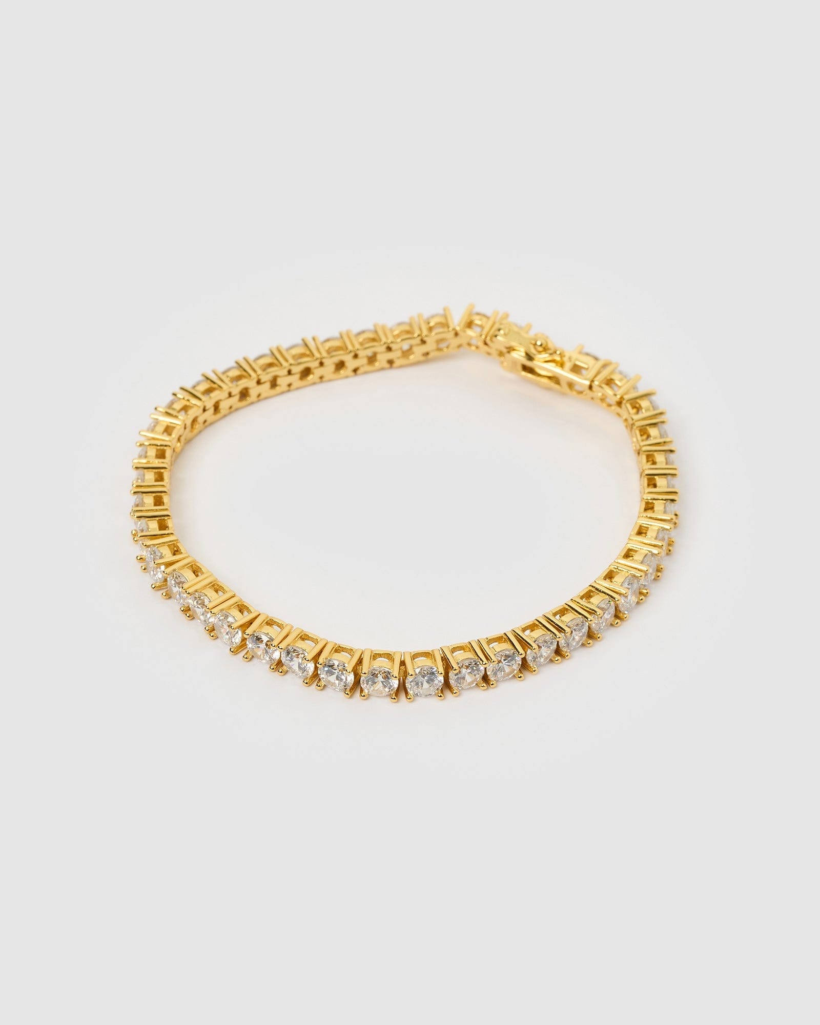 Izoa Grace Tennis Bracelet for Women - 14K Gold Plated Elegant Stackable Bracelet - Perfect for Weddings, Parties & Everyday Wear