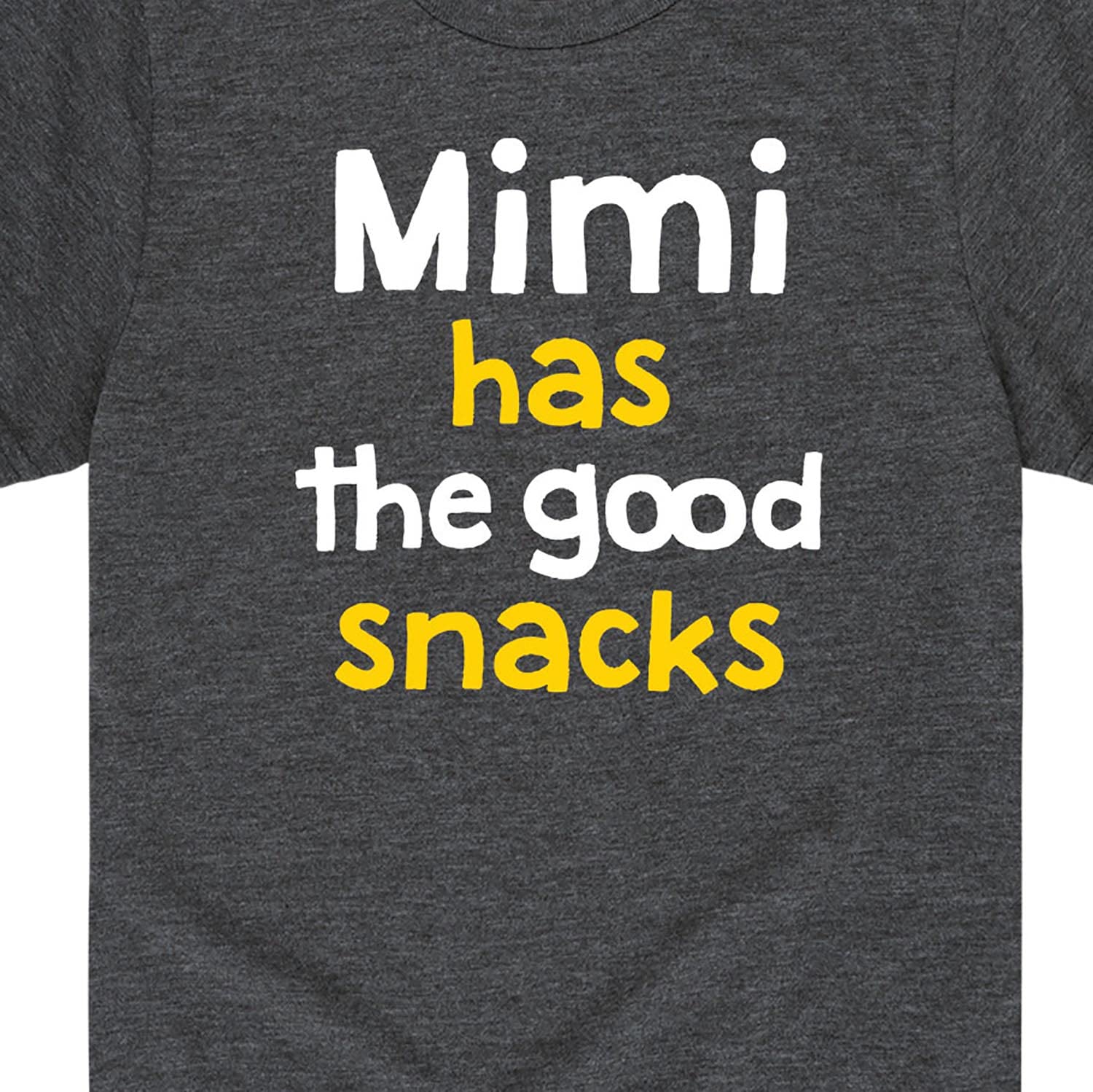 Kids Graphic T-Shirt - Cute 'Mimi Has The Good Snacks' Design for Toddlers & Youth | Soft Cotton Short Sleeve Tee for Playdates, School & Everyday Wear