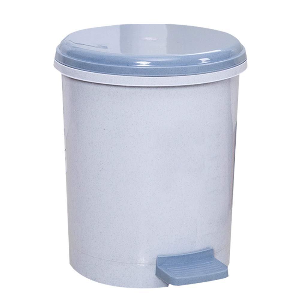 Blue 12L Round Pedal Trash Can with Lid - Large Capacity Kitchen & Household Garbage Bin - Durable Storage Bucket for Home, Office, Bathroom & Outdoor Use