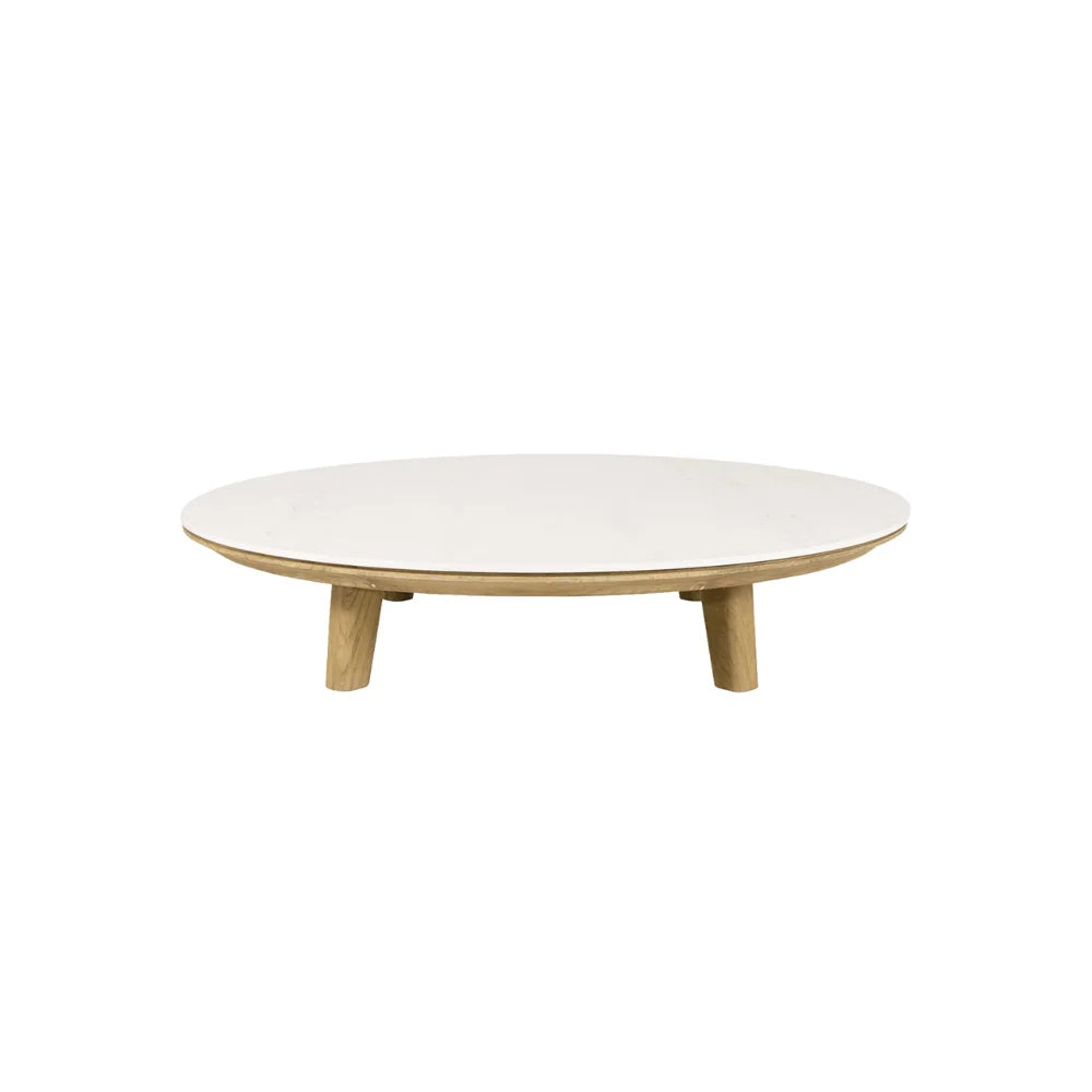 Modern Round Outdoor Coffee Table - Weather-Resistant Patio Furniture for Garden, Poolside & Backyard Relaxation