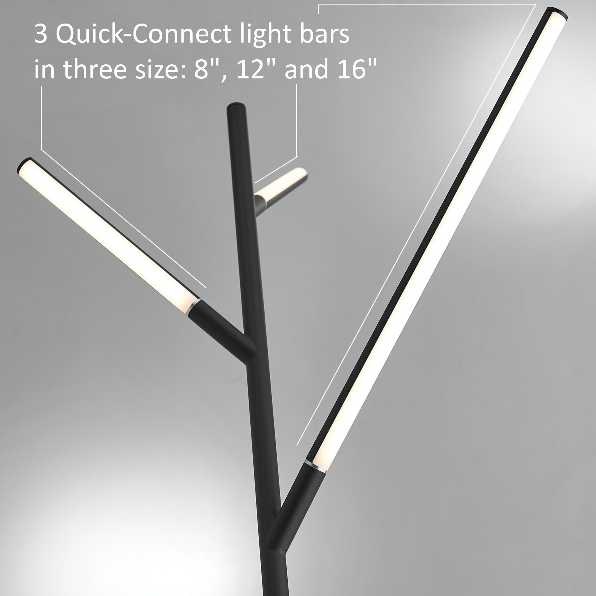 Modern Silver Metal LED Tree Floor Lamp - 74.5