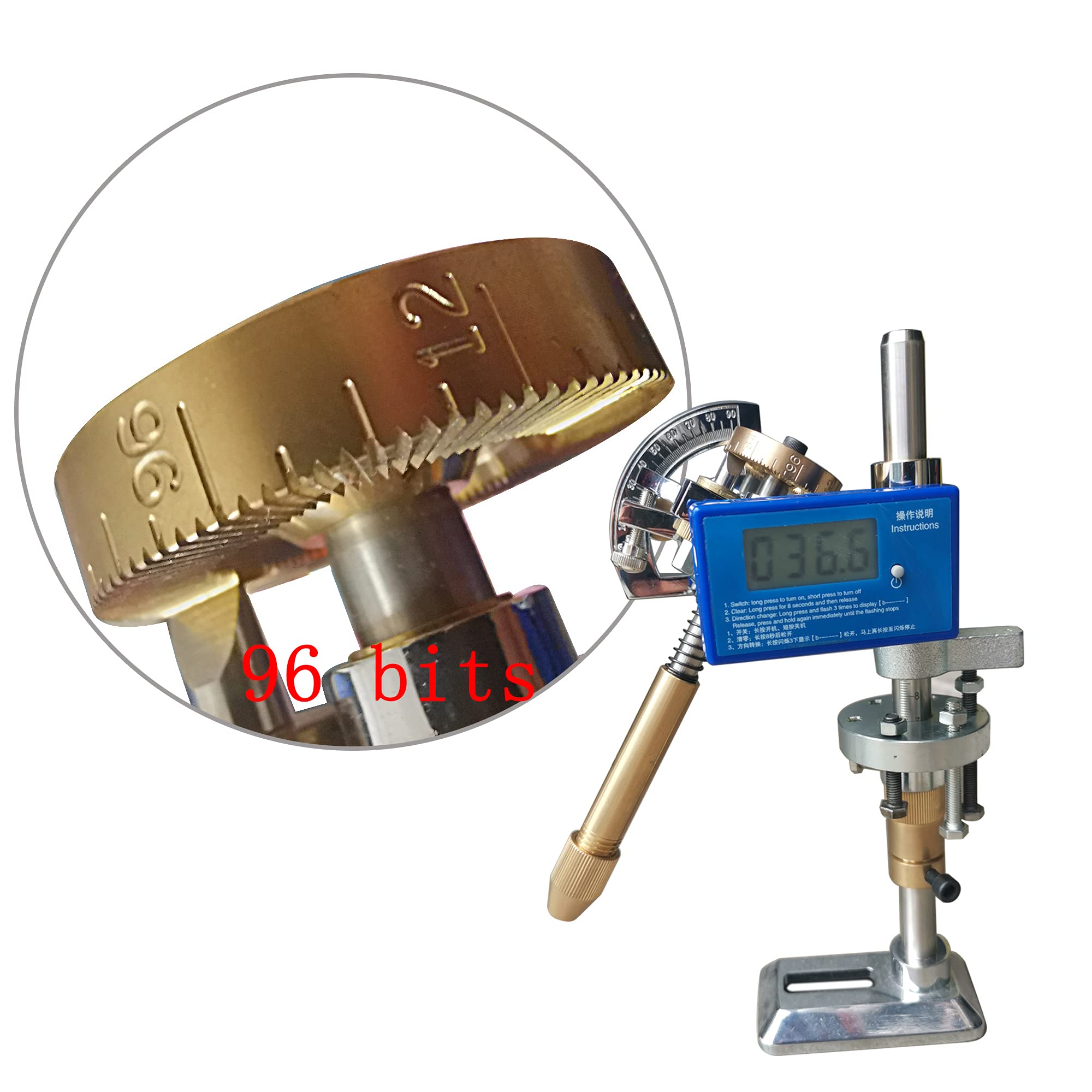 Digital Angle Facet Manipulator & Polishing Handle for Gem Faceting Machine with 96 Index Wheel - Perfect for Jewelry Making, Lapidary Work, and Gemstone Cutting