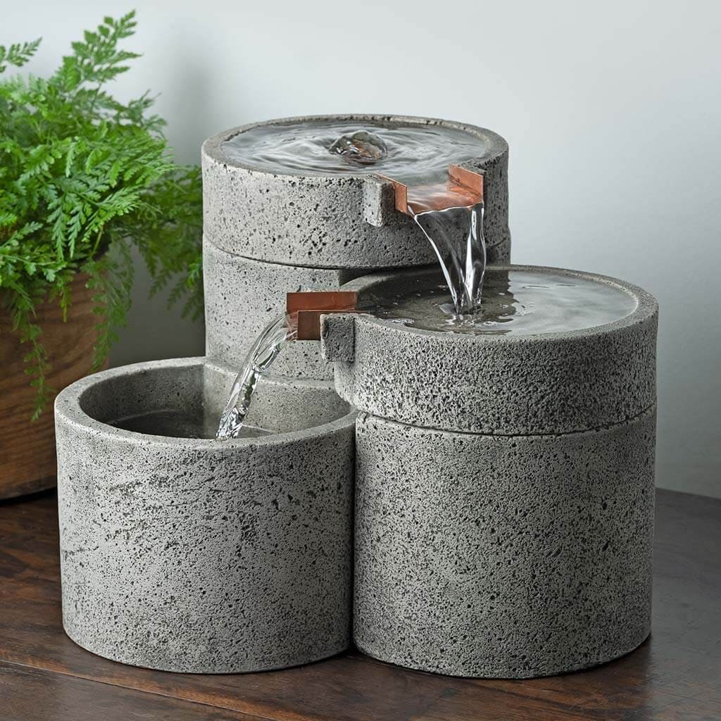 Campania International Venn Fountain - Outdoor Garden Water Fountain with LED Lights - Perfect for Patio, Yard, and Landscape Decor