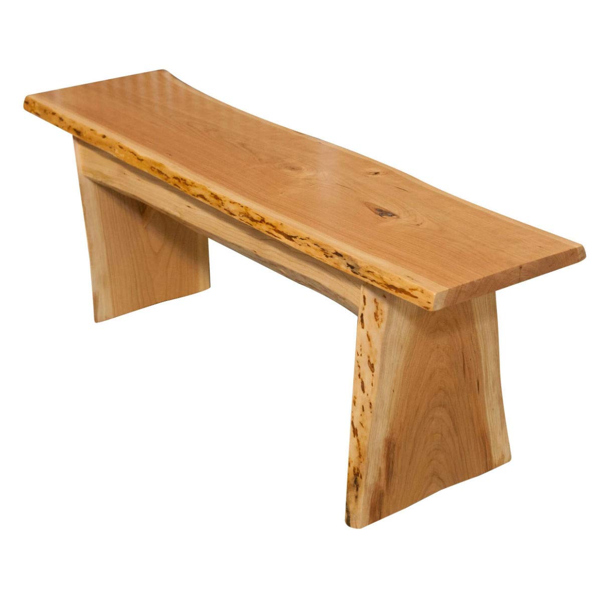Live Edge Wooden Bench - Solid Cherry Wood Dining Bench - Rustic Home Decor Furniture - Natural Edge Wood Slab Bench (5 Feet Long, Clear Coated) - Perfect for Farmhouse Dining Rooms, Kitchen Islands & Entryway Seating