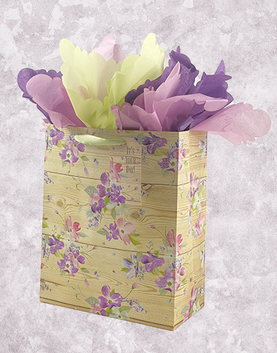 Farmhouse Posies Garden Gift Bags - Floral Themed Gift Bags for Weddings, Baby Showers & Party Favors