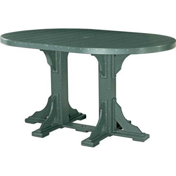 4ft x 6ft Oval Dining Table - Poly Resin Outdoor Patio Table for Garden, Poolside & Backyard Entertaining - Weatherproof & Durable