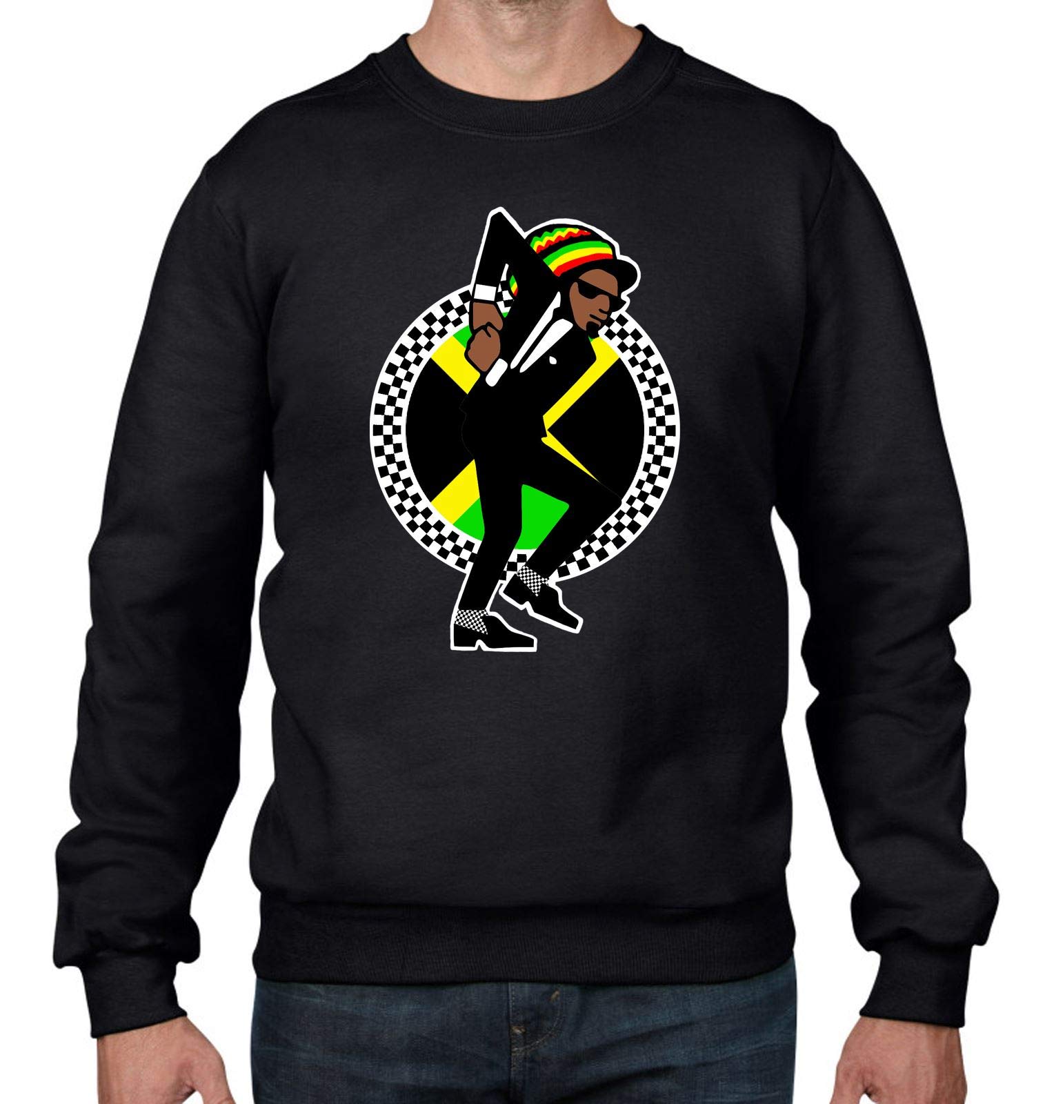 Jamaican Rasta Ska Logo Reggae Men's Tribal Sweatshirt | Vintage Reggae T-Shirt for Men | Perfect for Music Festivals & Casual Streetwear