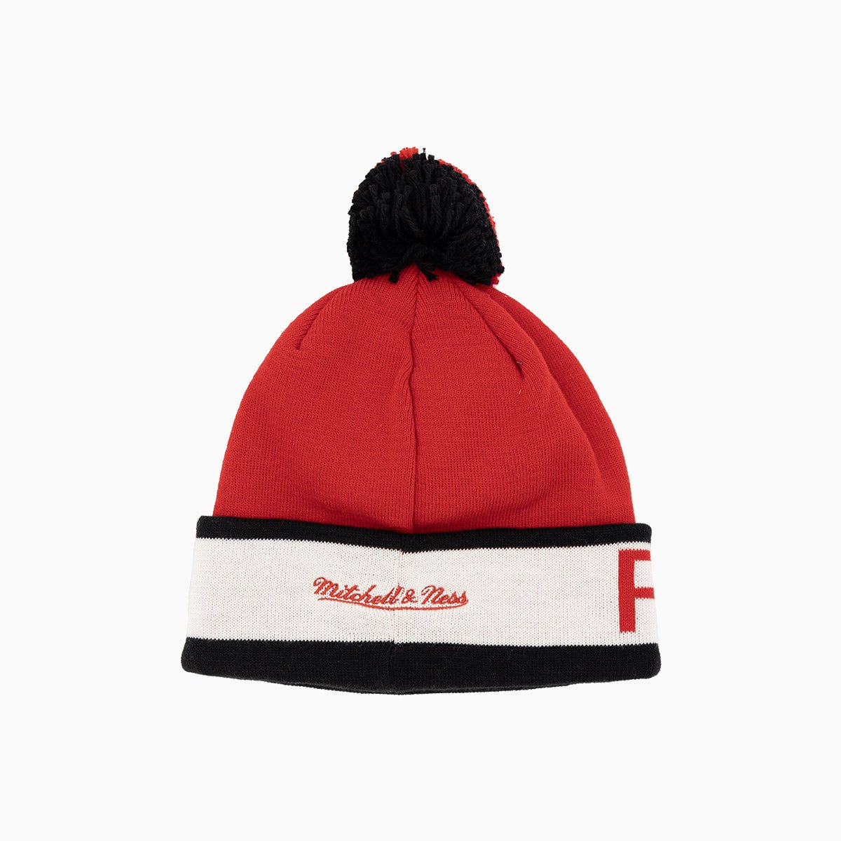 Atlanta Falcons NFL Official Team Logo Pom Beanie Knit Hat - Winter Warm Cuffed Skull Cap for Men & Women - Perfect for Football Games, Outdoor Sports & Cold Weather