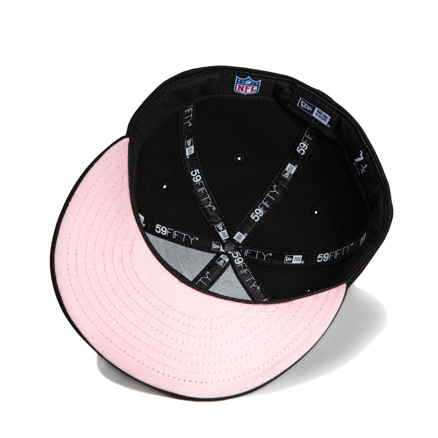 New Era 59Fifty Oakland Raiders 60th Anniversary Patch Pink UV Black Snapback Hat - Perfect for Football Games, Tailgating & Fan Collections