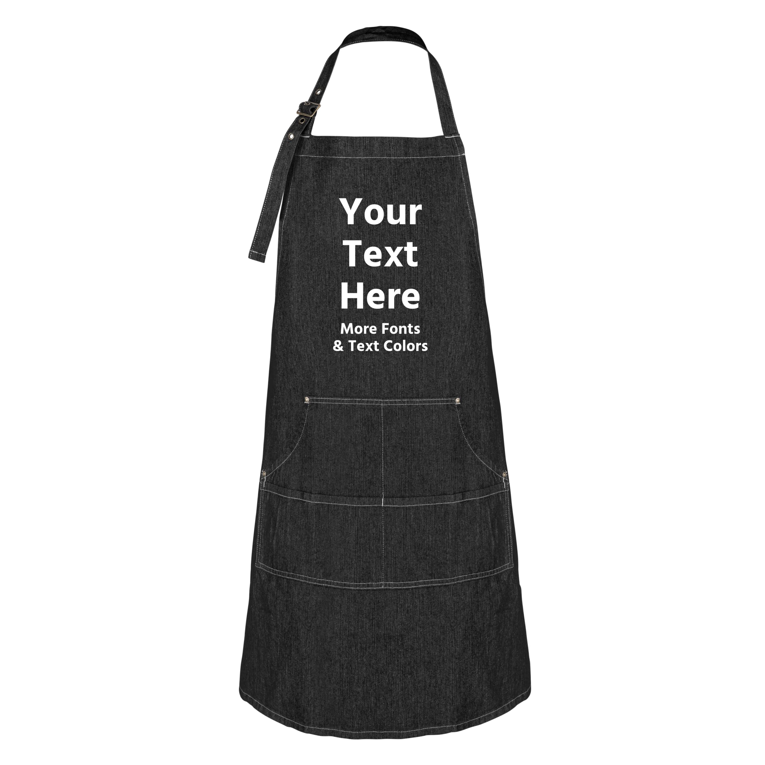 Personalized Denim Apron for Women & Men - Custom Made Jean Kitchen Apron with Embroidery Option - Perfect for Cooking, Baking, BBQ & Crafting