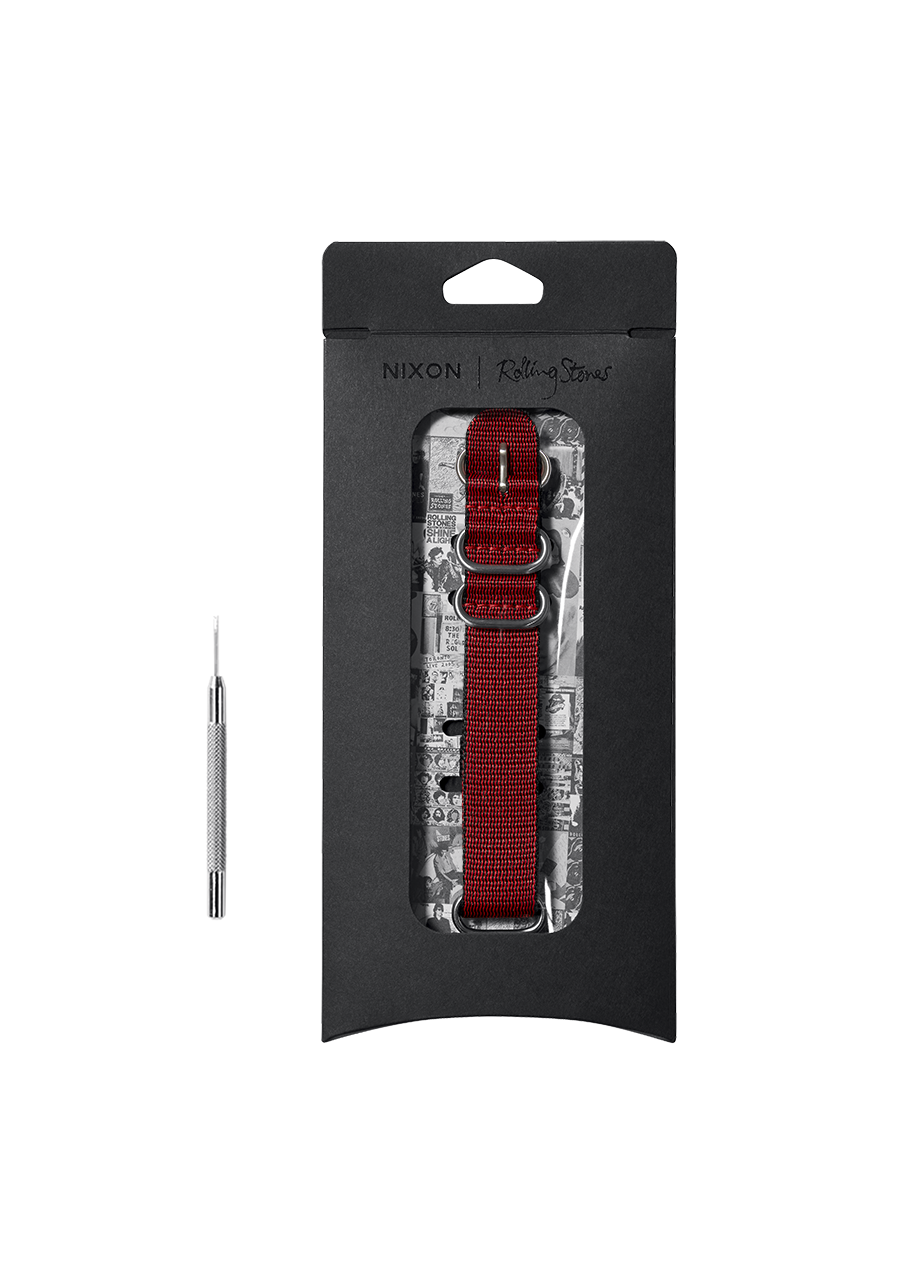 Rolling Stones 20mm Recycled One Piece Band Ring - Red | Eco-Friendly Jewelry for Men & Women | Perfect for Concerts, Parties & Everyday Wear