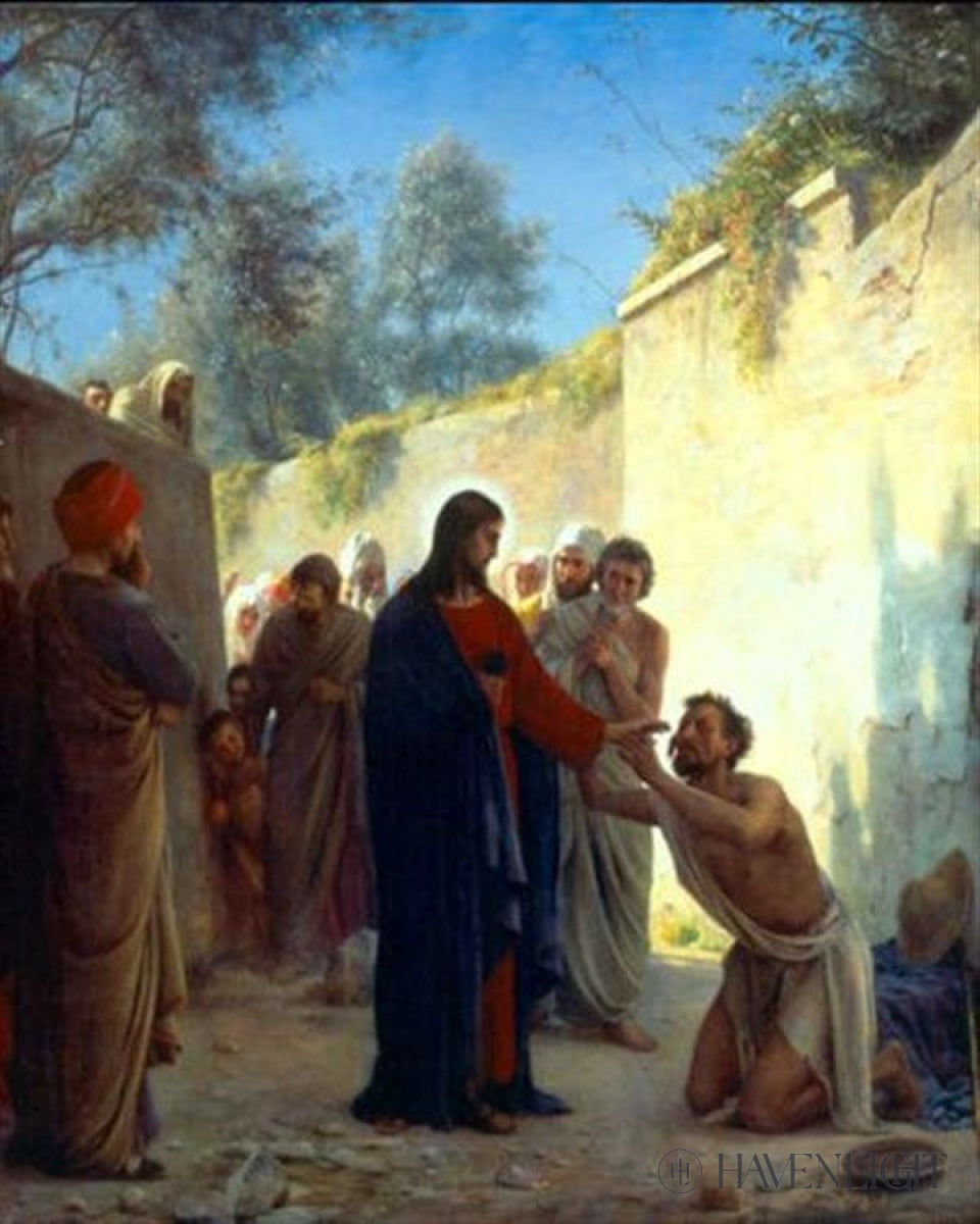 Christ Healing The Blind Man by Carl Bloch - Religious Wall Art, Christian Home Decor, Church & Office Inspiration