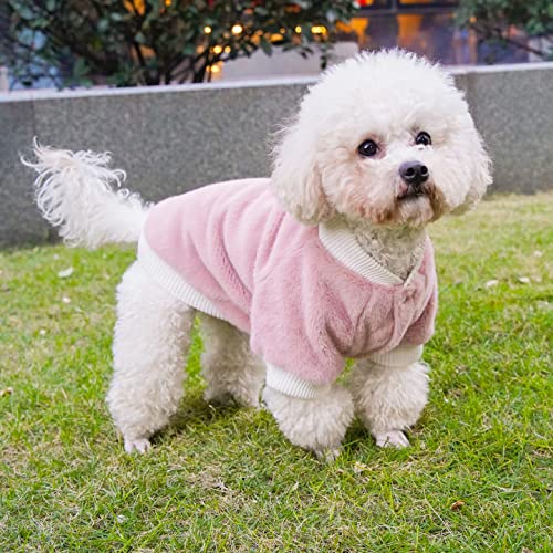 Demigreat Winter Warm Plush Small Dog Sweater Coat with Buttons - Soft Puppy Clothes for Small Dogs & Cats - Cozy Cold Weather Apparel for Boy or Girl Pets - Perfect for Outdoor Walks & Indoor Comfort