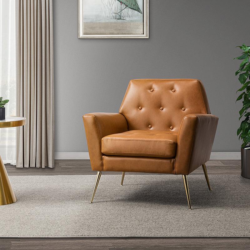 Raelynn Vegan Leather Armchair - Modern PU Leather Lounge Chair for Living Room, Office & Bedroom - Eco-Friendly Faux Leather Accent Chair for Home Decor