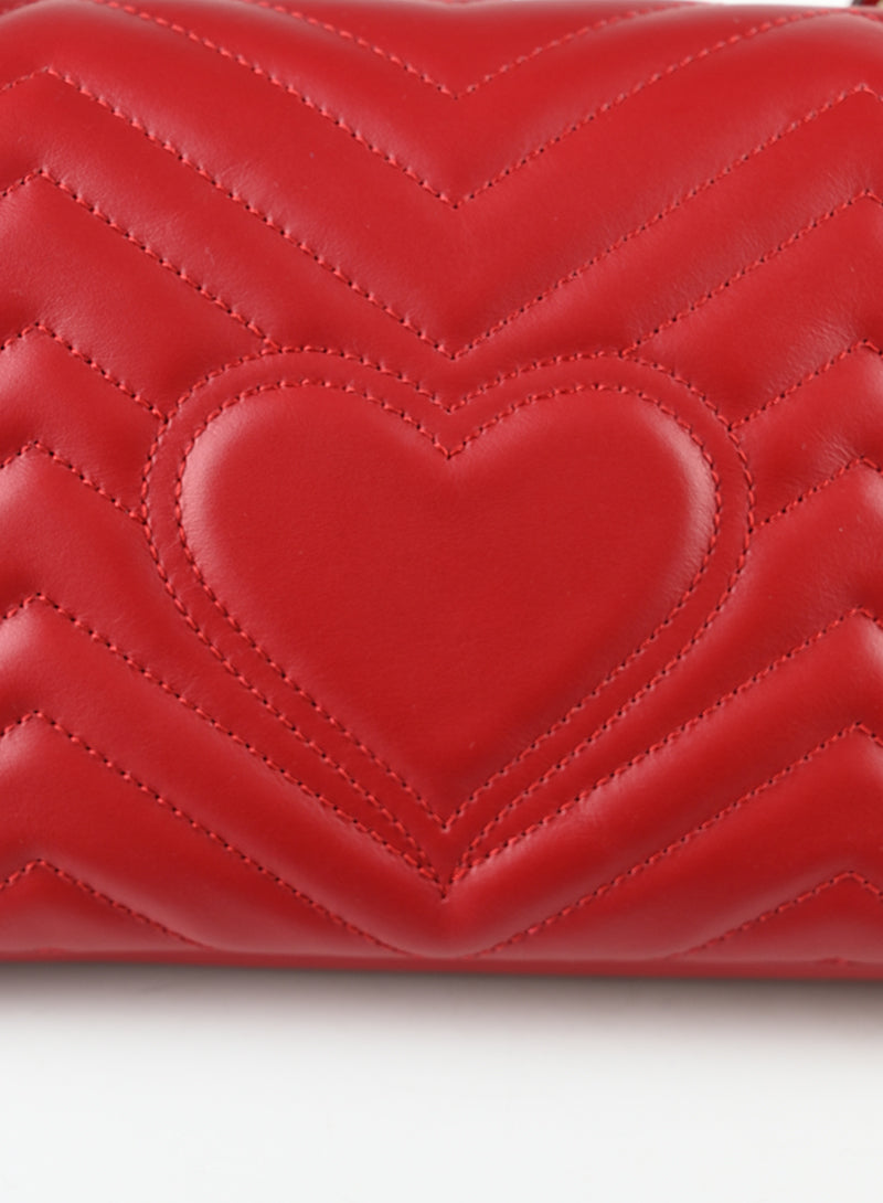 Gucci Marmont Small Leather Shoulder Bag in Red - Elegant Crossbody Purse for Women, Perfect for Date Night & Evening Events