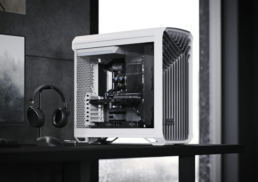 Fractal Design Torrent White E-ATX High Airflow PC Case with Tempered Glass Window - Mid Tower Gaming Computer Case for High-Performance Builds & RGB Setup