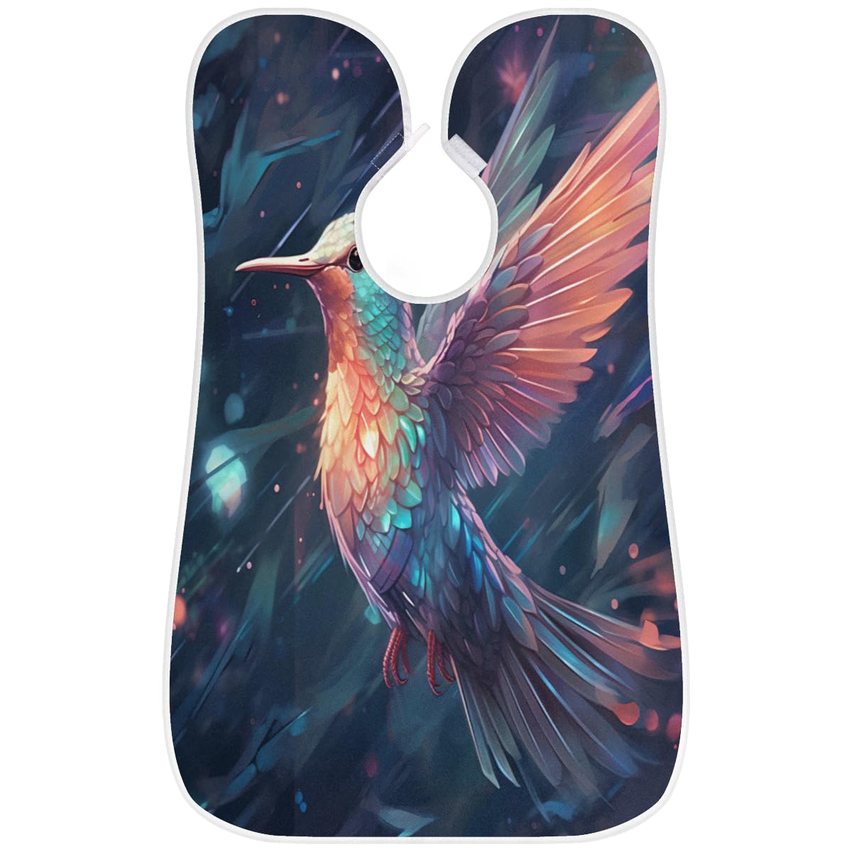 Vibrant Watercolor Hummingbird Beard Shaving Bib for Men - Waterproof Makeup & Hair Dye Apron, Artist Cape for Hair Cutting - Sink Hair Catcher & Beard Trimming Tool - Perfect for Barbershops, Salons & Home Grooming