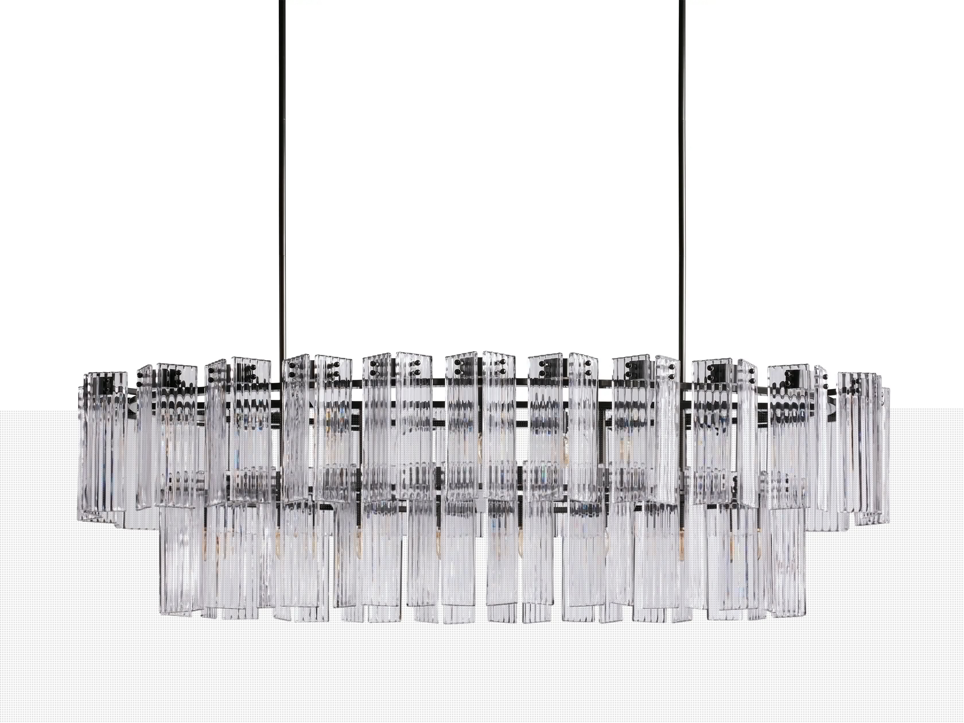 Delsie Oval Chandelier 51'' 63'' 72'' - Modern Crystal Ceiling Light Fixture for Dining Room, Living Room & Bedroom Lighting