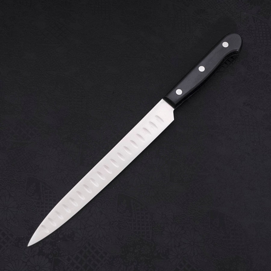Premium Sujihiki Knife 210mm - Silver Steel #3 with Polished Western Black Handle - Perfect for Slicing Sashimi, Meat & Sushi Preparation