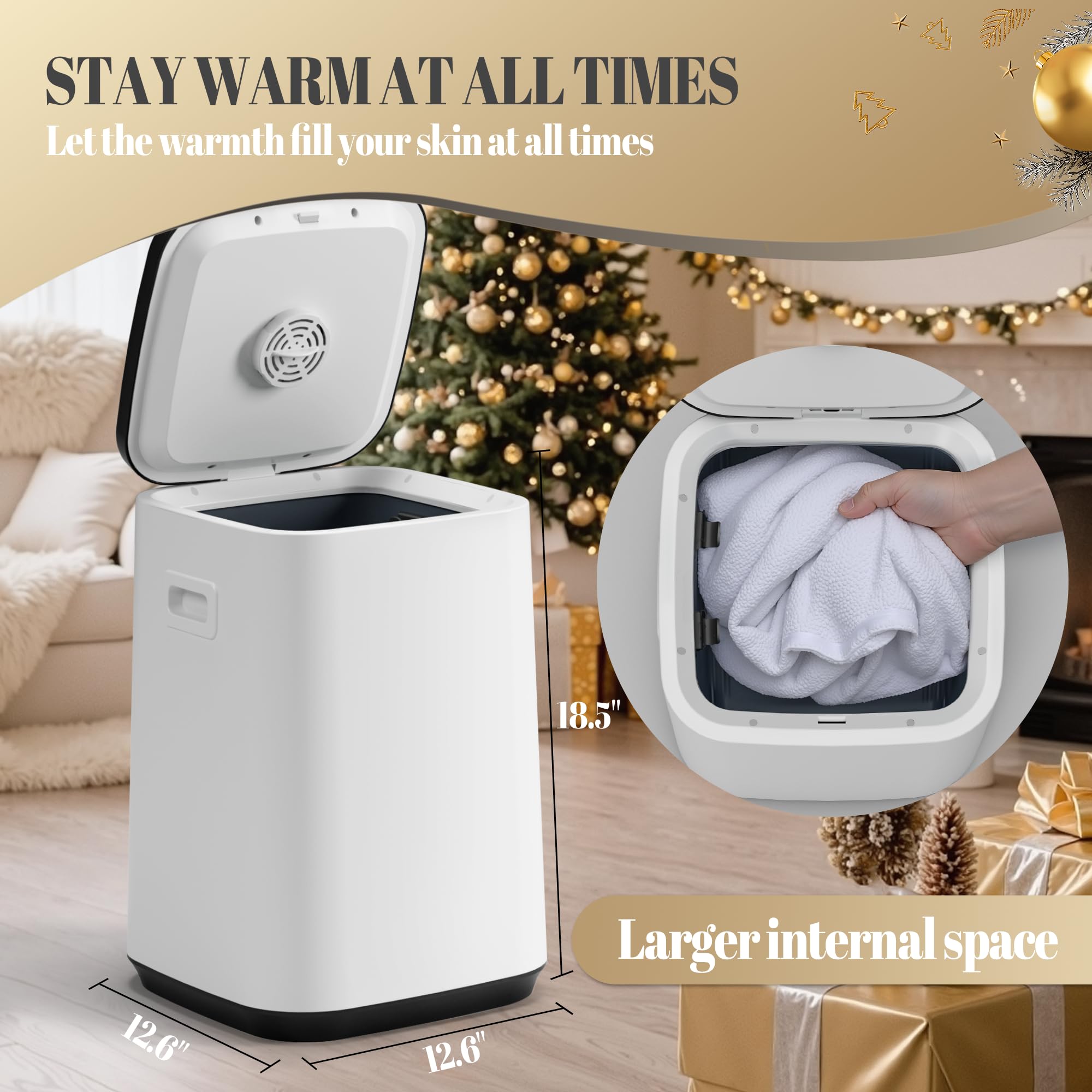 Premium 25L Electric Towel Warmer for Bathroom - Fast Heating with 24-Hour Timer & Child Safety Lock - Perfect for Warming Towels, Bathrobes & Blankets - Ideal Gift for Women - Home Spa & Luxury Bathroom Essential