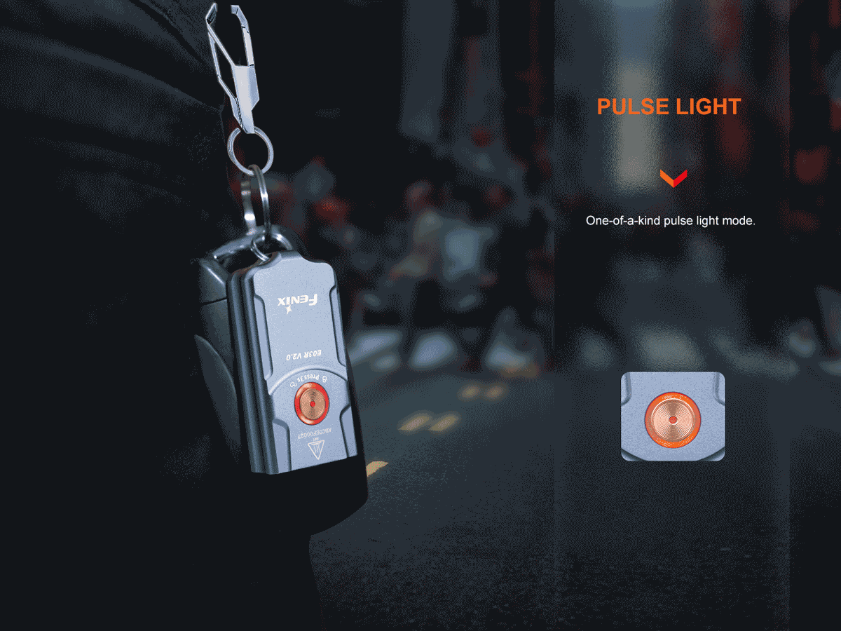 Fenix E03R V2.0 Keychain Flashlight - Ultra Bright 300 Lumens, Rechargeable LED Mini Flashlight for EDC, Camping, Hiking & Emergency Use
