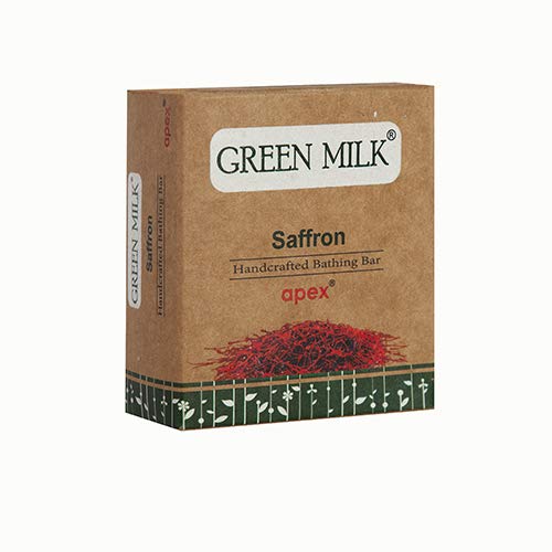 Organic Green Milk Saffron Handmade Soap Bar for Glowing Skin - Perfect for Spa, Gift & Daily Luxury Bathing