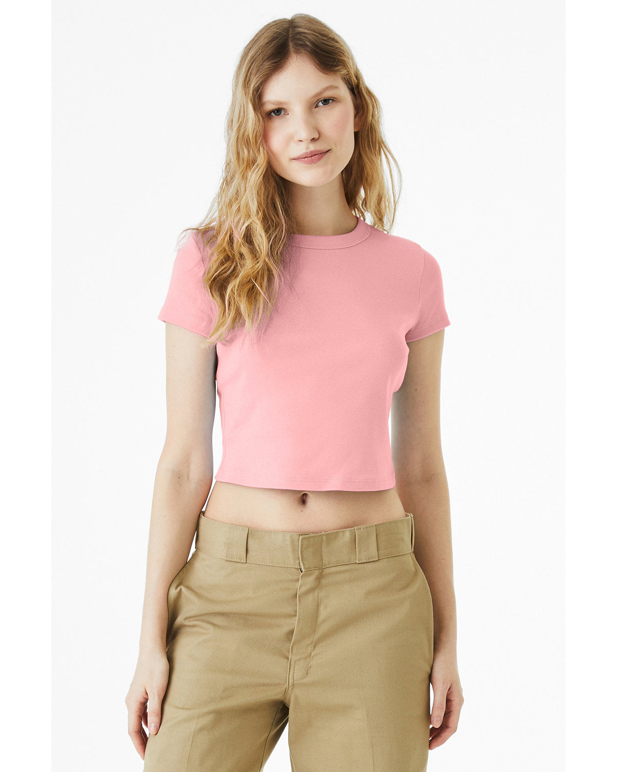 Bella + Canvas 1010BE Women's Micro Ribbed Baby Tee - Soft Comfort Fit Short Sleeve T-Shirt for Casual Wear, Layering & Maternity Outfits