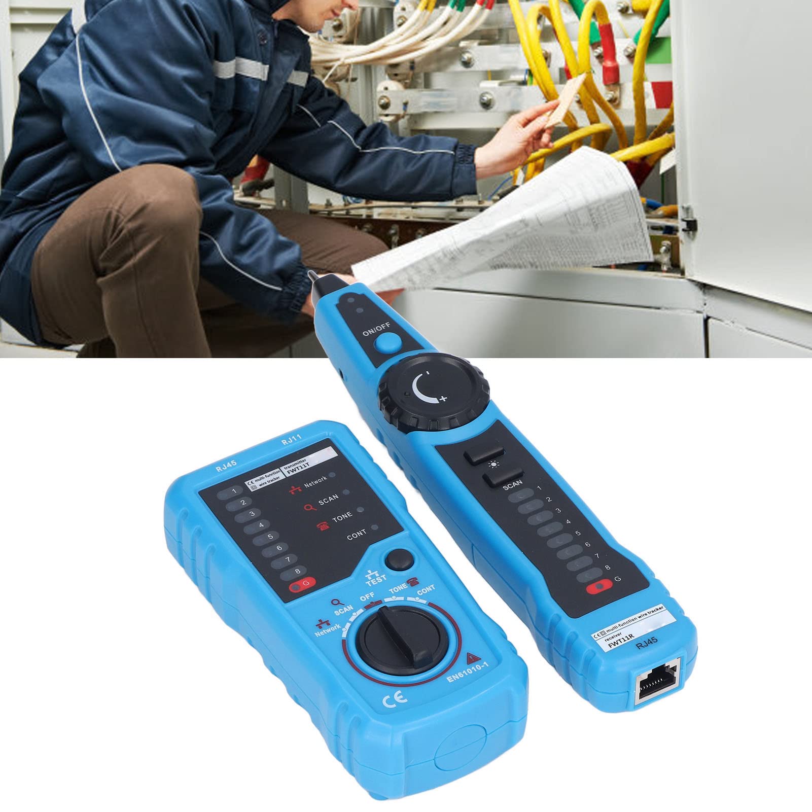 RJ45 Ethernet Cable Tester, FWT11 Multifunction Network Cable Tracer - Portable Anti-Interference Line Finder for Phone & Ethernet Cables - Perfect for IT Technicians & Home Network Setup