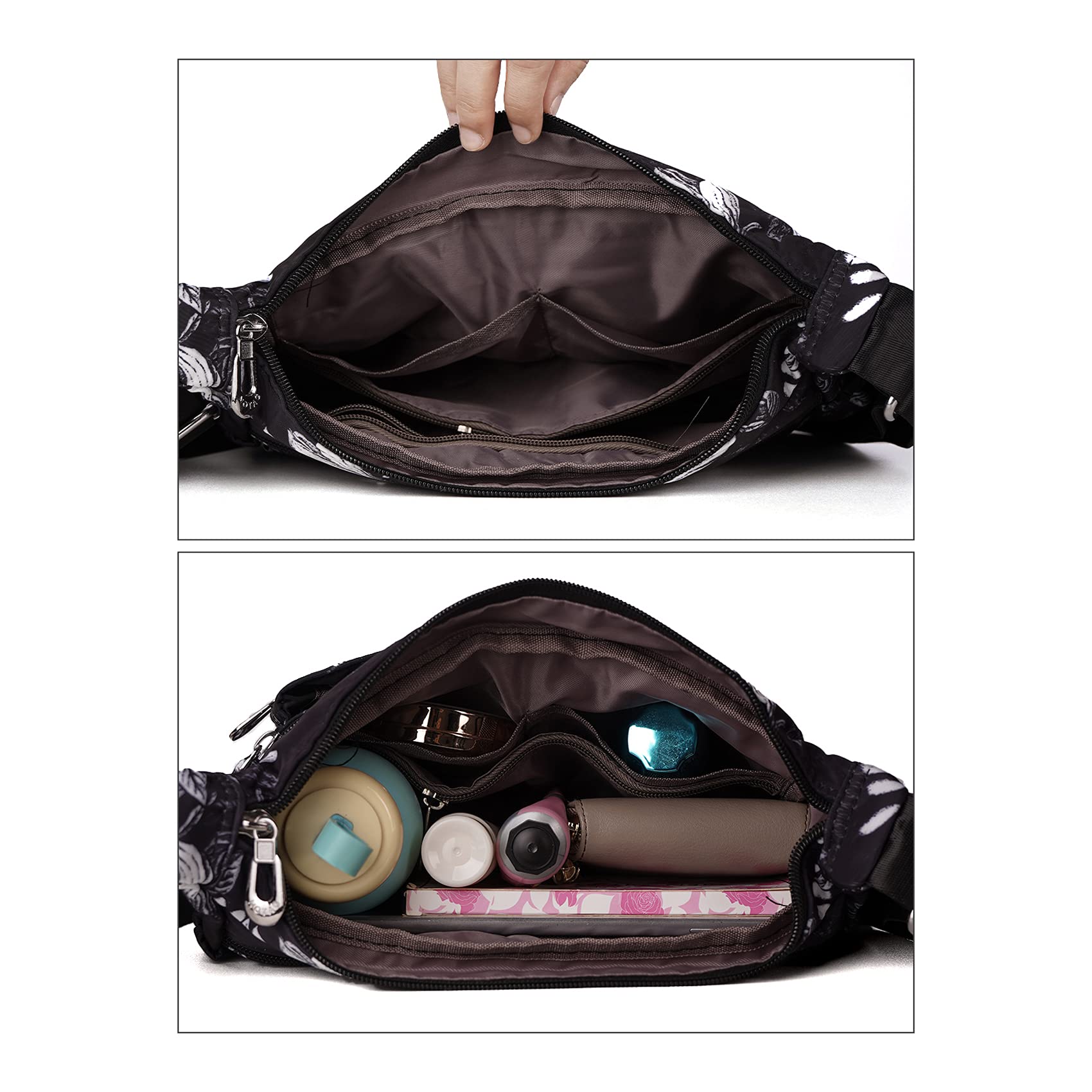 NOTAG Women's Nylon Shoulder Bags - Waterproof Lightweight Crossbody Messenger Purse & Handbag for Work, Travel & Everyday Use